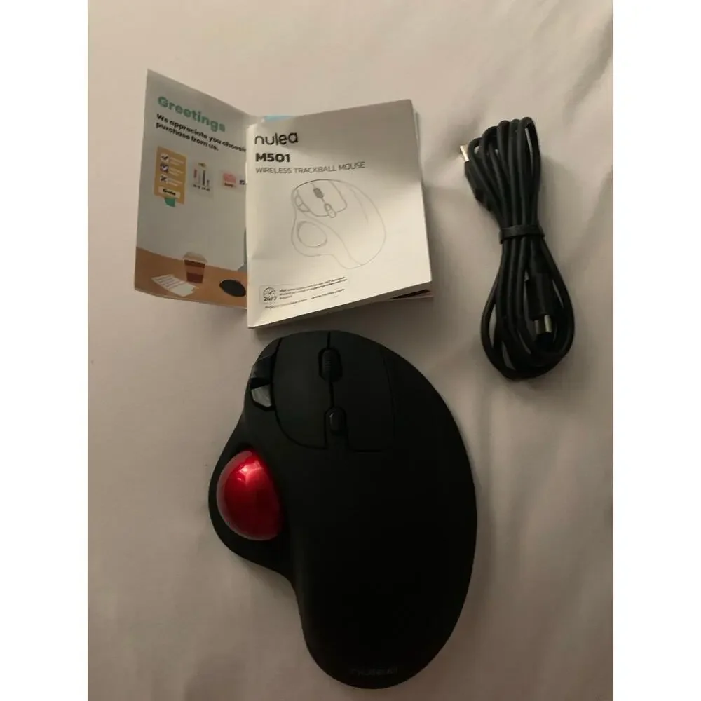 Nulea M501 Wireless Trackball Mouse Computer Ergonomic Easy Thumb Control